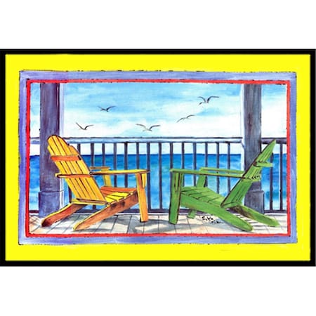 Jensendistributionservices 18 x 27 In. Adirondack Chairs Yellow Indoor or Outdoor Mat MI2554154